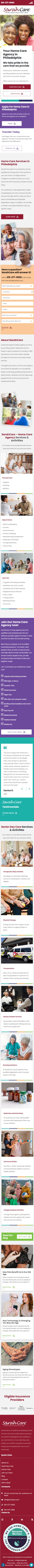 Sarah Care Home Care Mobile Website