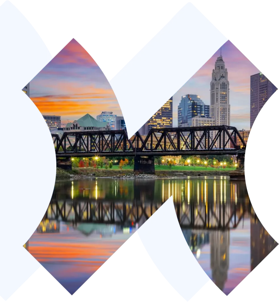 photo of Columbus in the shape of a letter