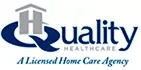 Logo for Quality Healthcare, featuring a stylized "H" in a house symbol, followed by "Quality Healthcare" and the tagline "A Licensed Home Care Agency."