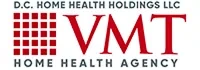 Red square grid icon next to bold red letters "VMT" with text, "D.C. Home Health Holdings LLC" and "Home Health Agency," in black below.